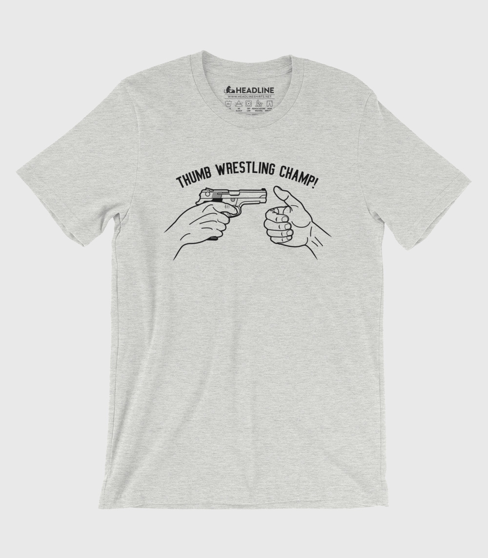 Thumb Wrestling Champ Unisex 100% Cotton T-Shirt