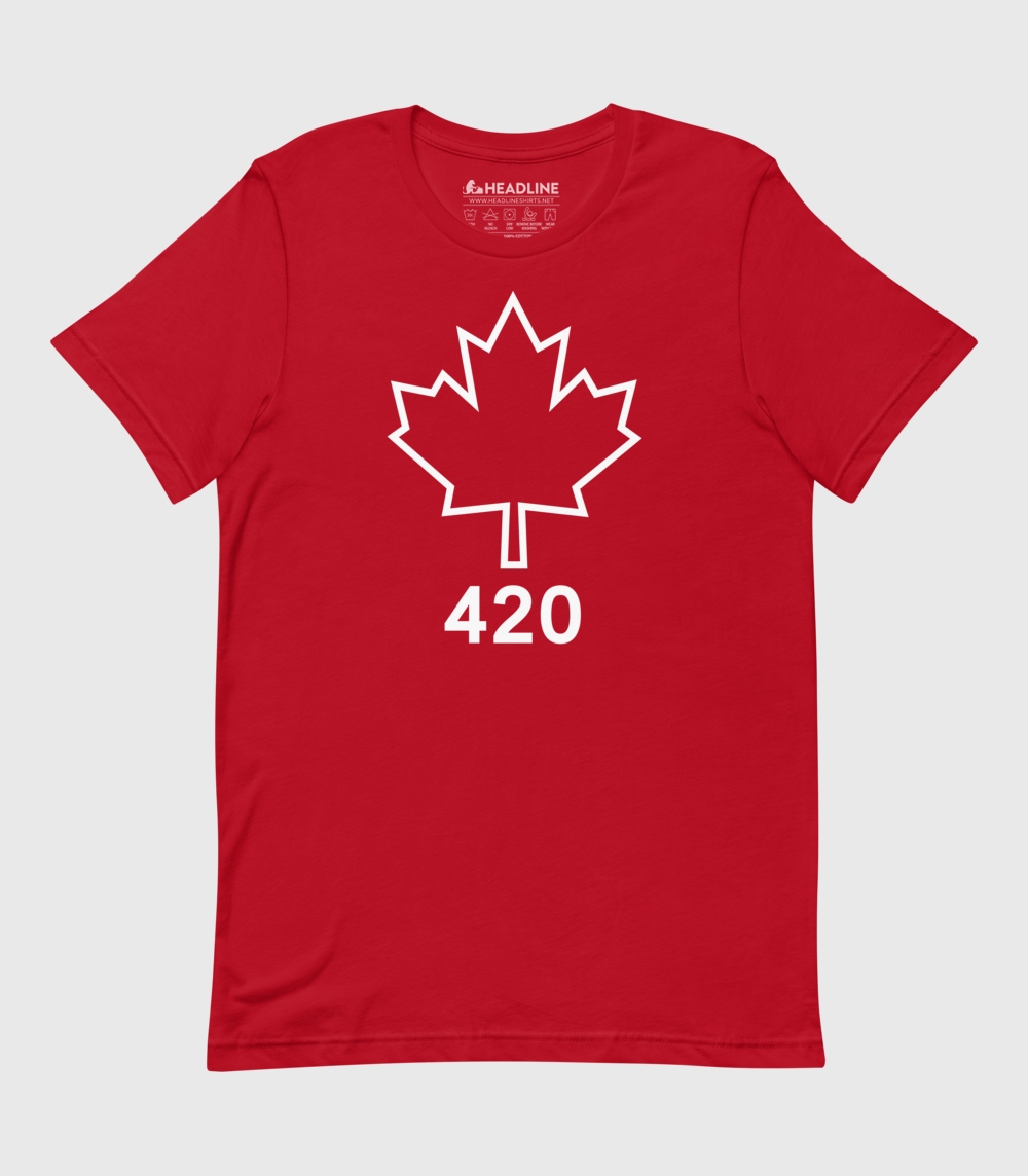 Canadian Flag 420 Unisex 100% Cotton T-Shirt