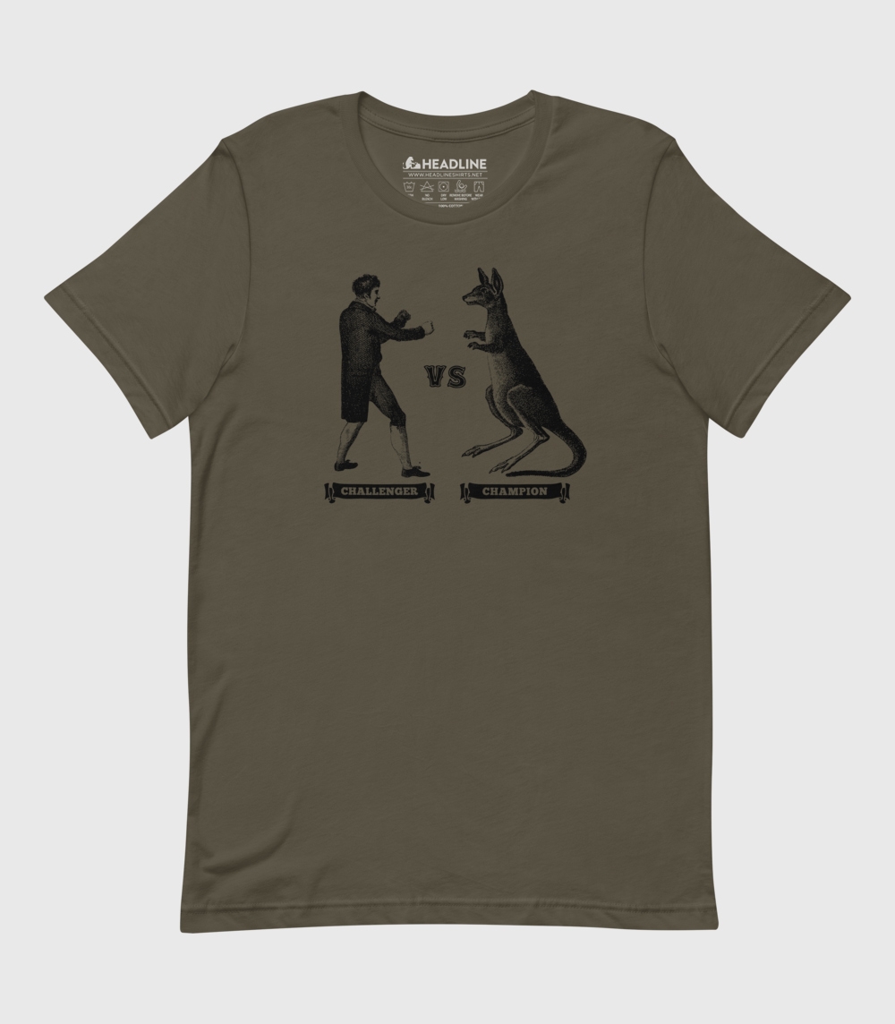 Kangaroo Fight Poster Unisex 100% Cotton T-Shirt