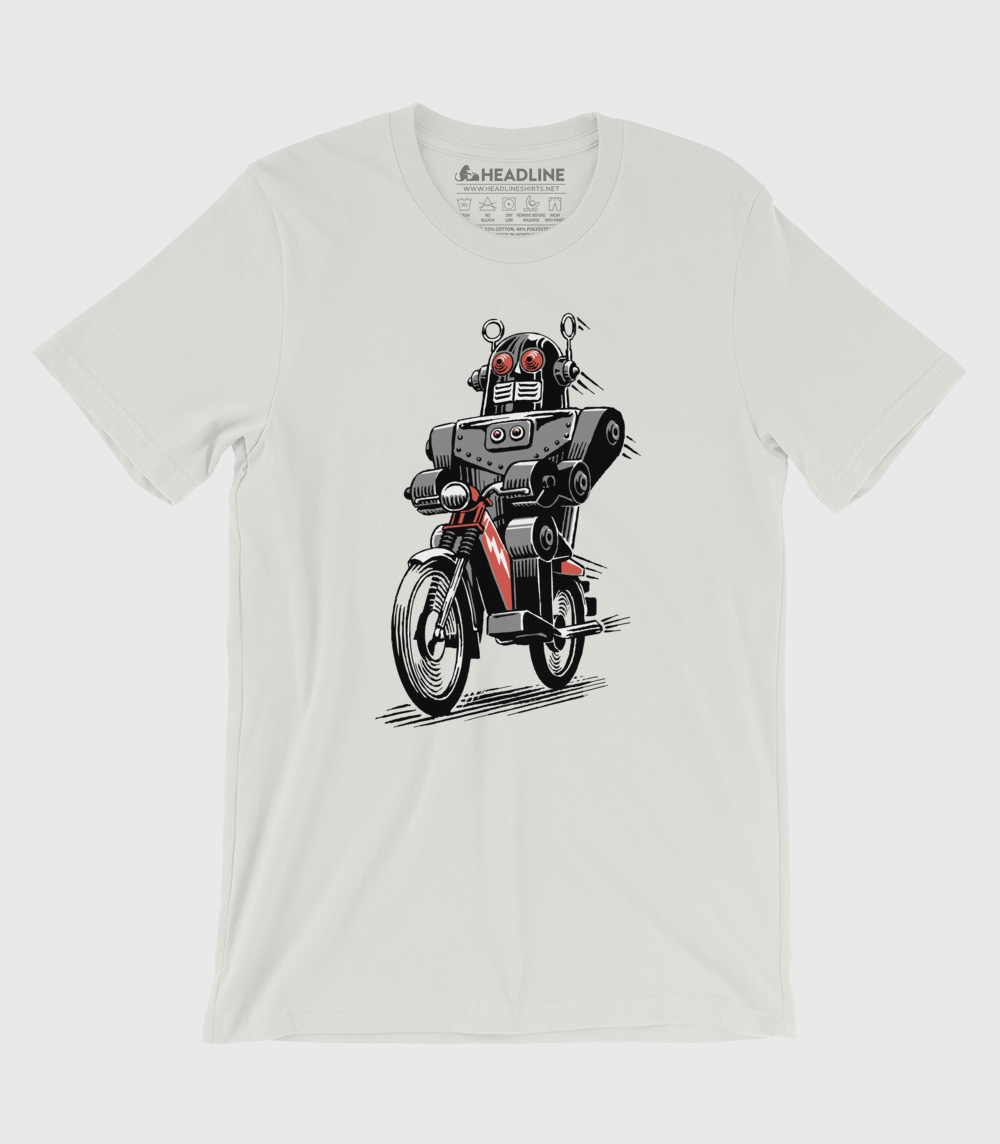 Robot Moped Unisex 100% Cotton T-Shirt