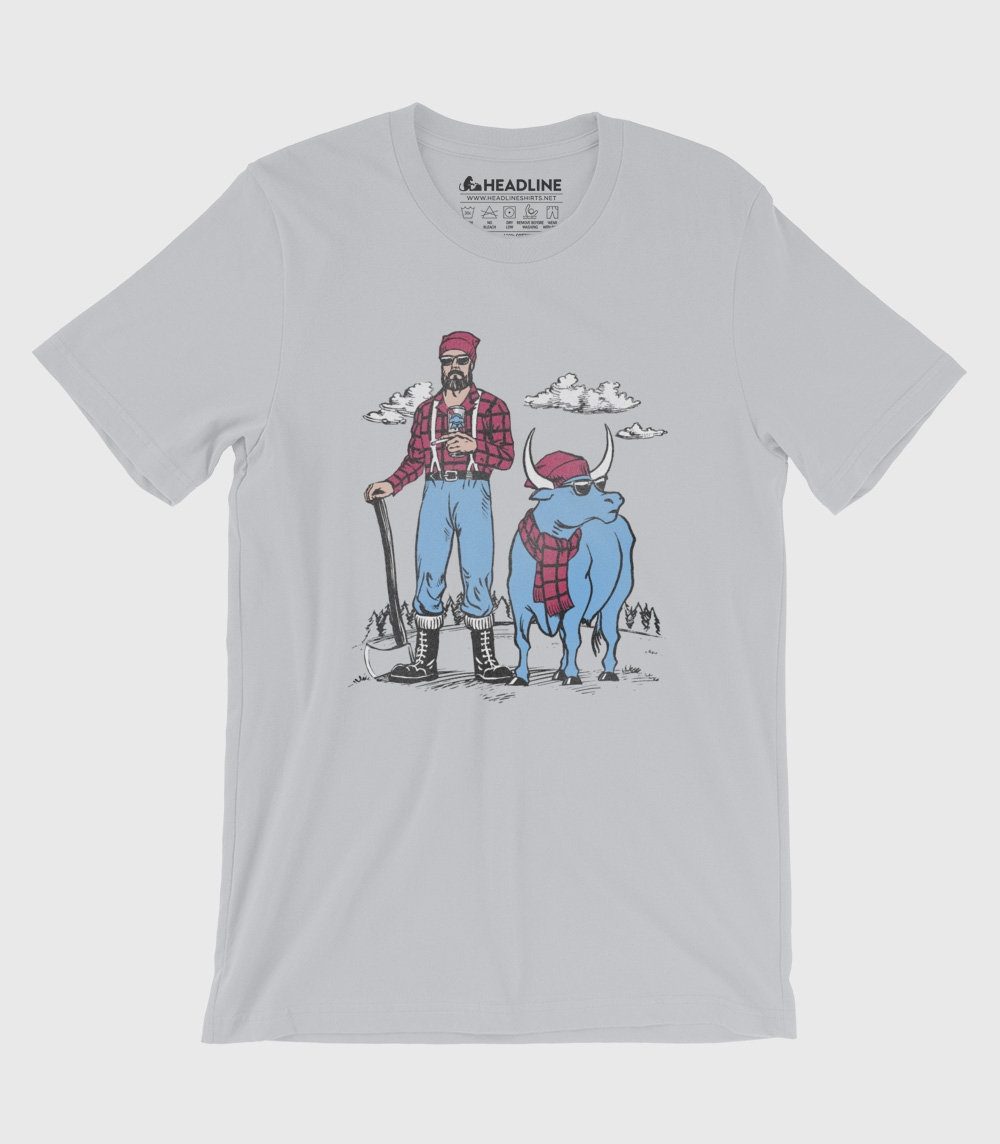 Hipster Paul Bunyan Unisex 100% Cotton T-Shirt
