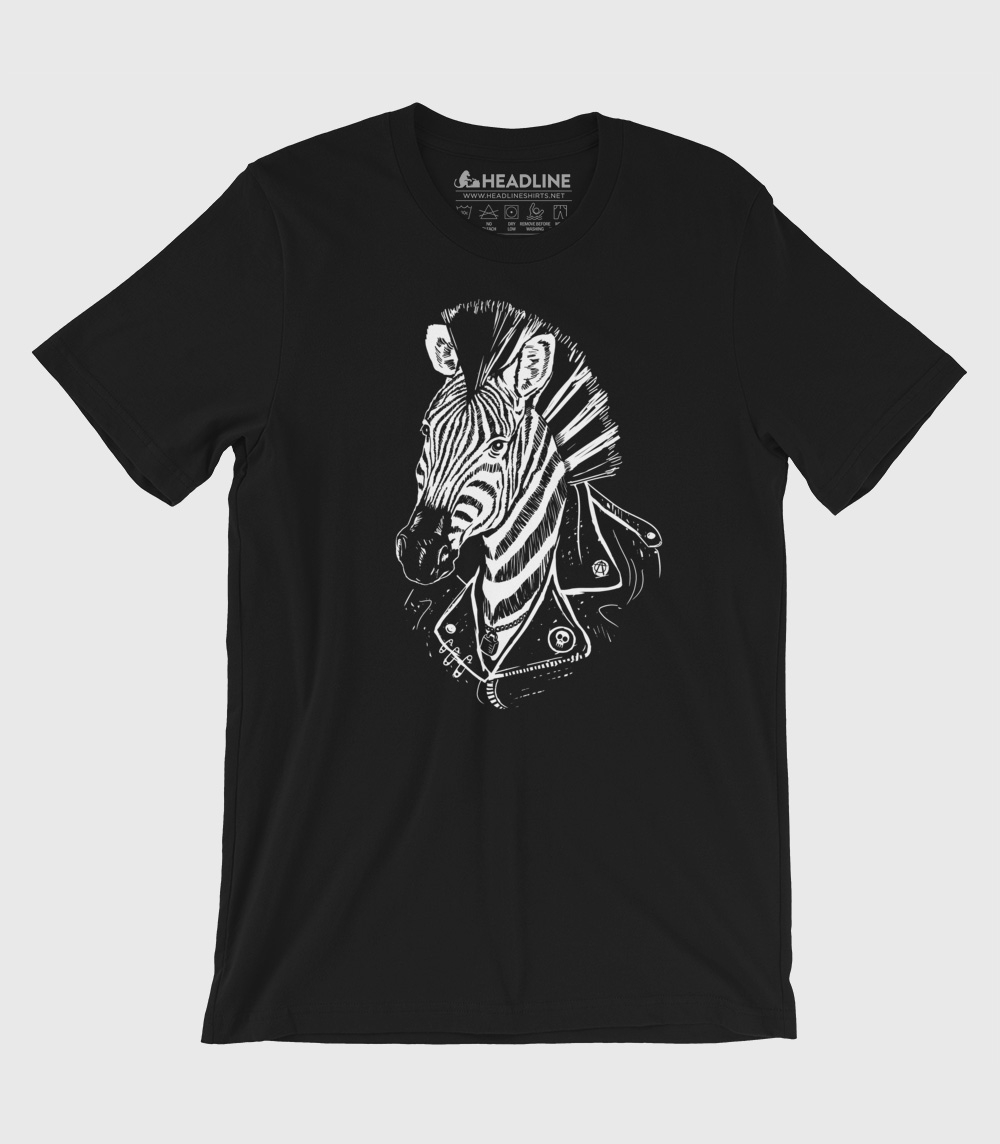 Punk Zebra Unisex 100% Cotton T-Shirt