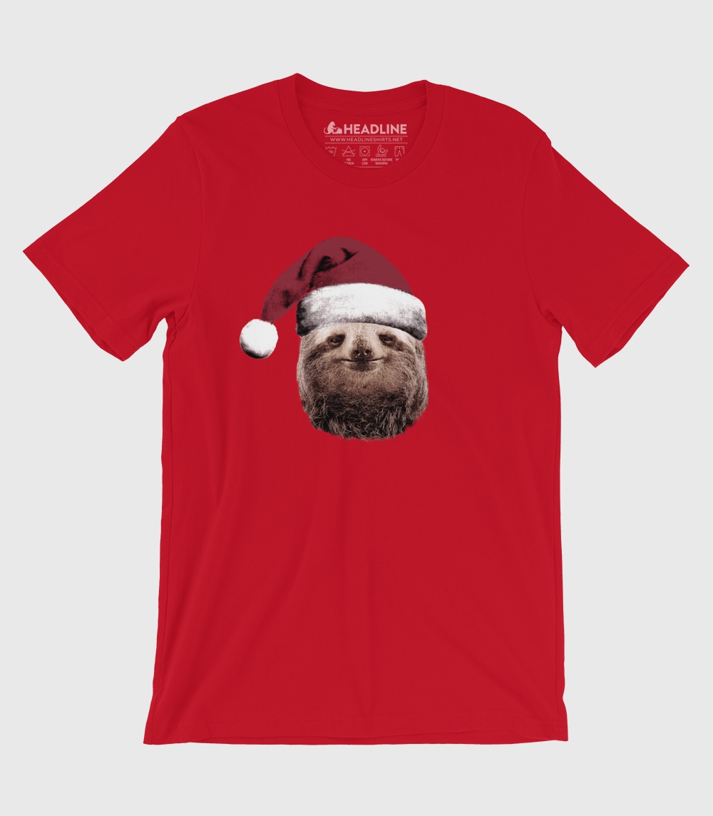 Santa Sloth Unisex 100% Cotton T-Shirt