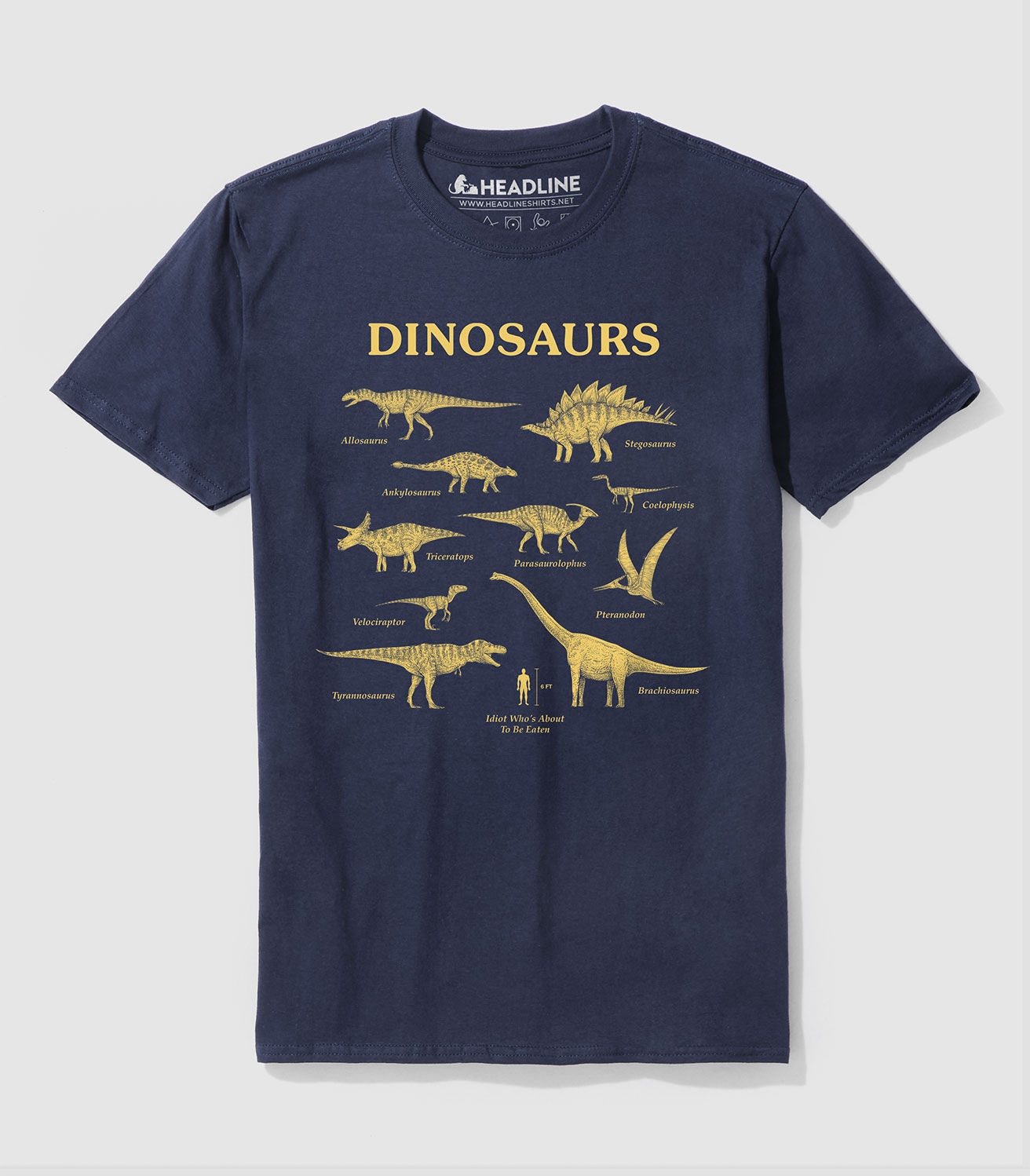 Dinosaurs & Idiot Unisex 100% Cotton T-Shirt