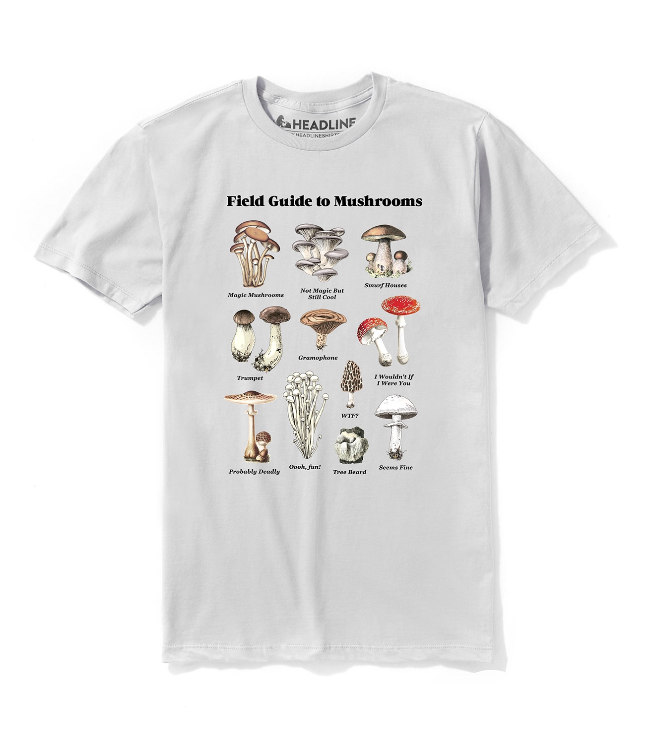 Field Guide to Mushrooms Unisex 100% Cotton T-Shirt