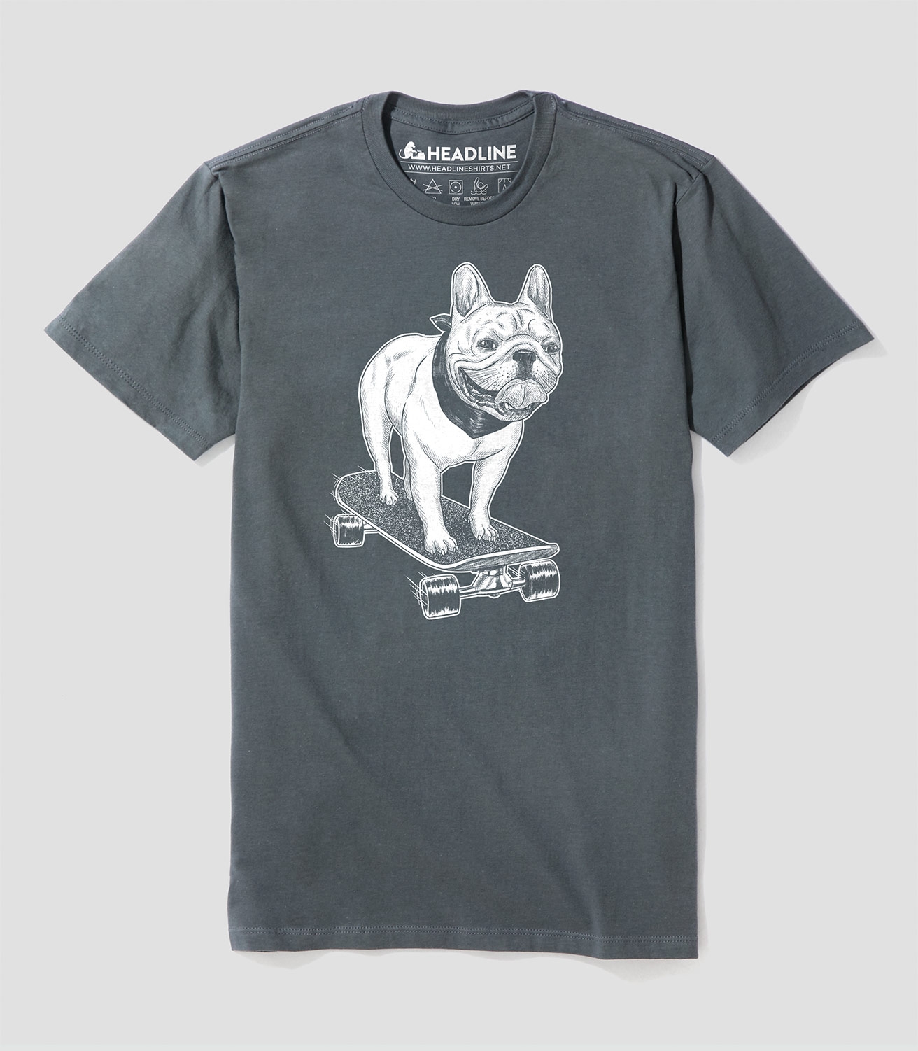 Frenchie Skateboarding Unisex 100% Cotton T-Shirt