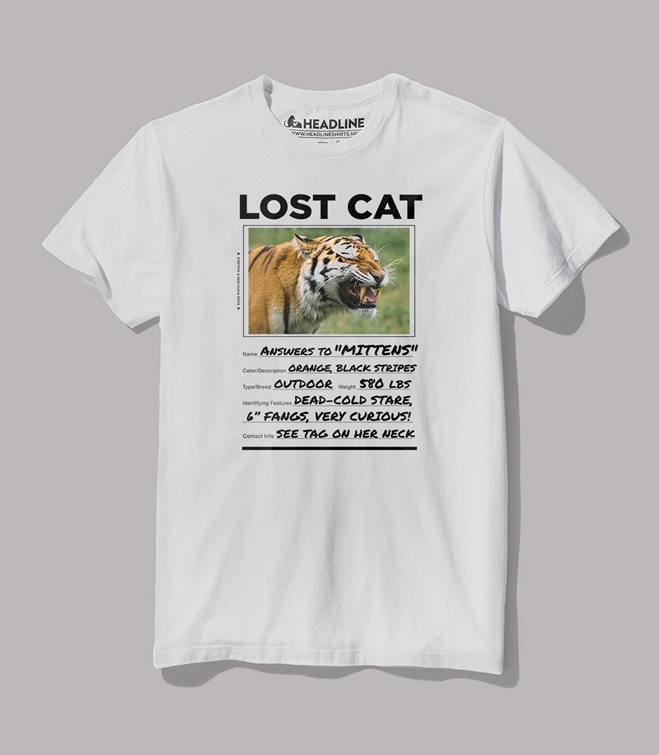 Lost Cat Unisex 100% Cotton T-Shirt