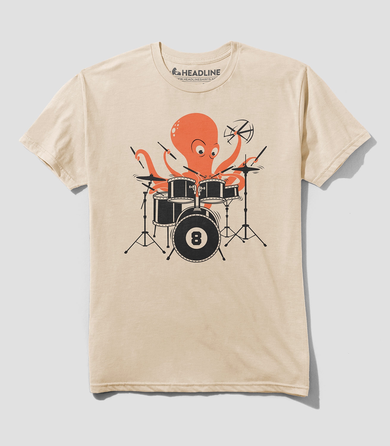 Octopus Drummer Unisex 100% Cotton T-Shirt