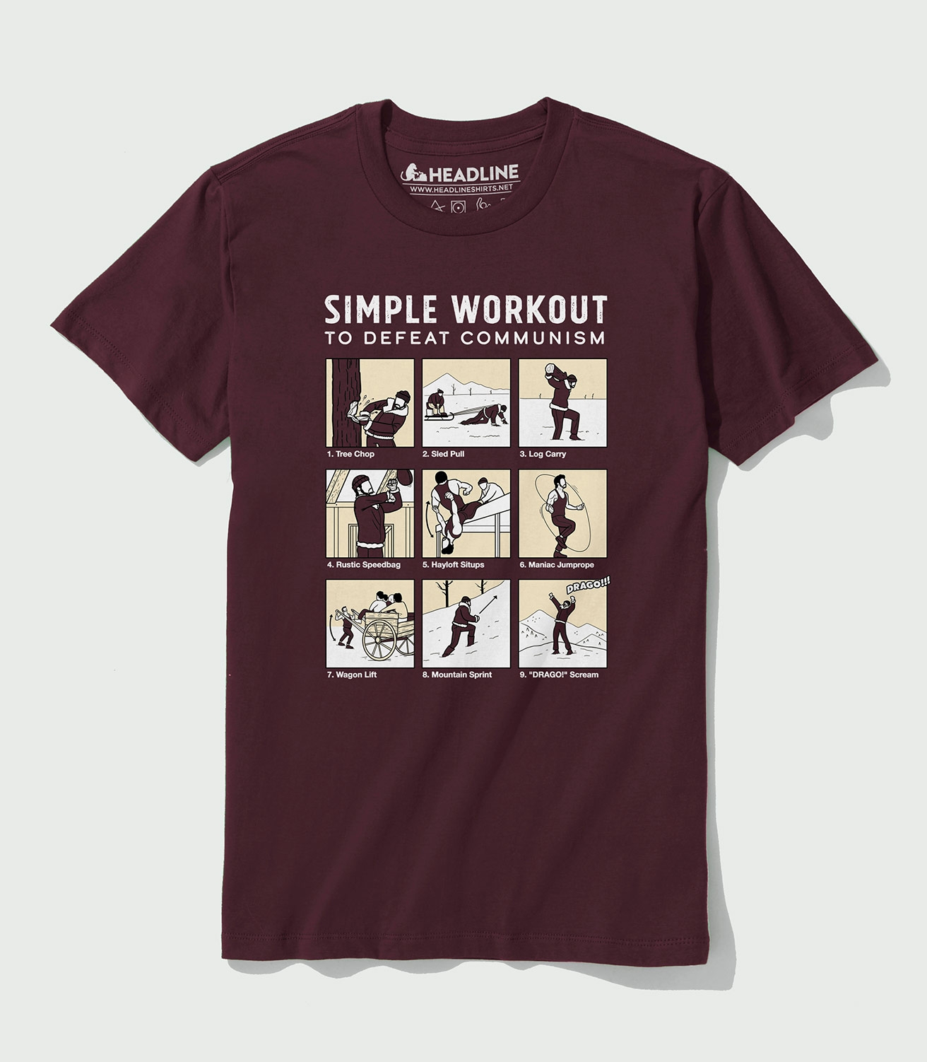 Simple Workout to Defeat Communism Unisex 100% Cotton T-Shirt