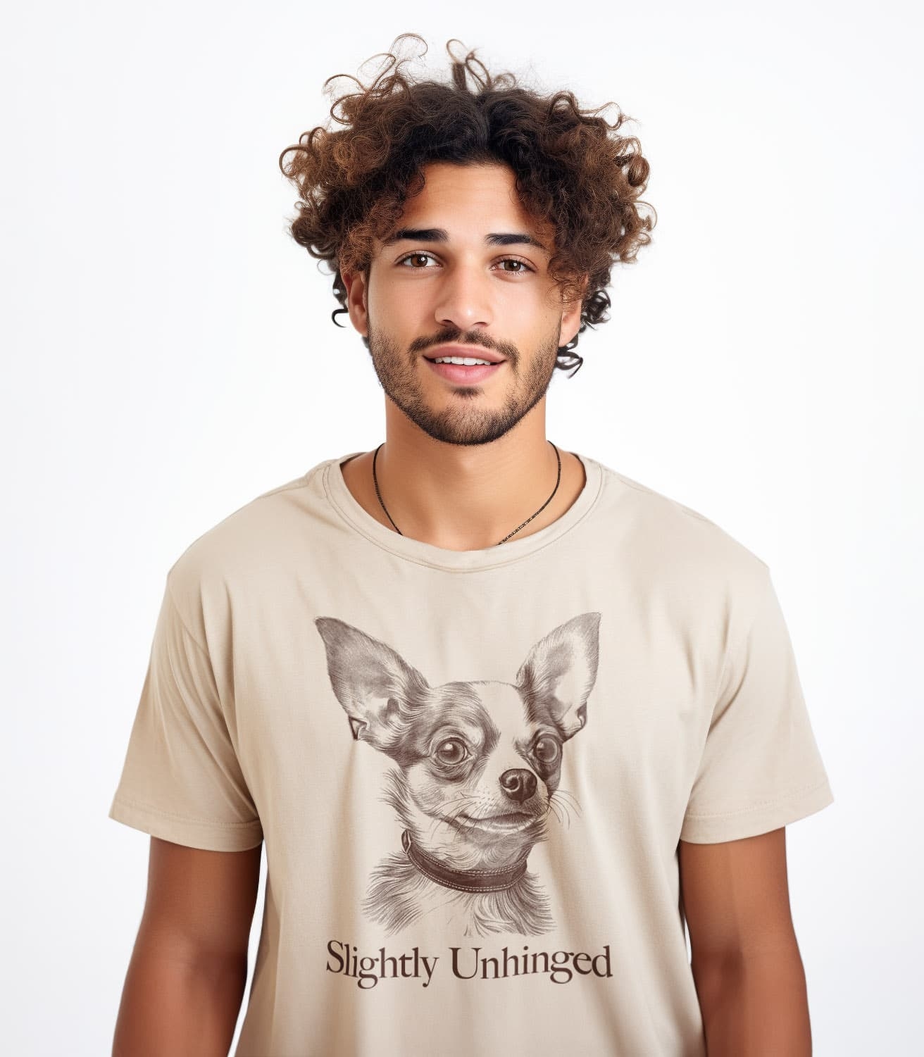 Slightly Unhinged Chihuahua Unisex 100% Cotton T-Shirt