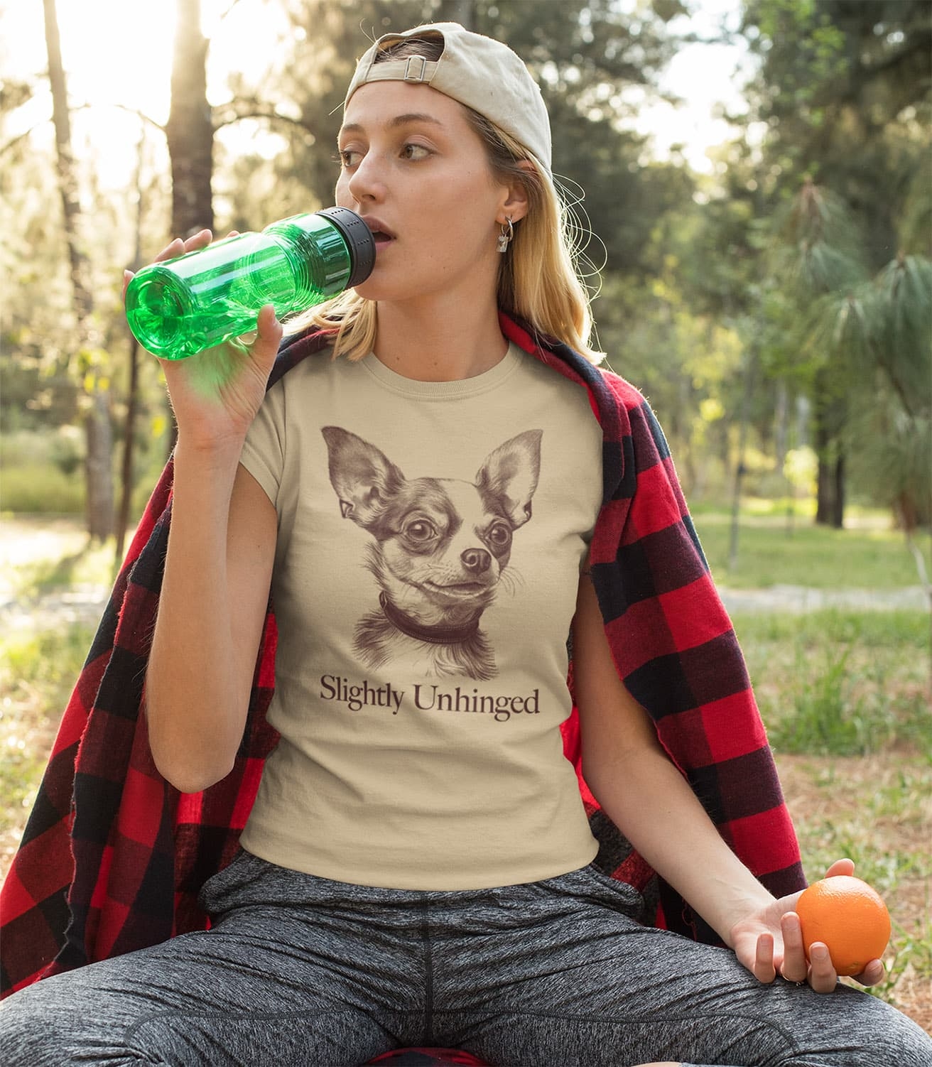 Slightly Unhinged Chihuahua Women's 100% Cotton T-Shirt