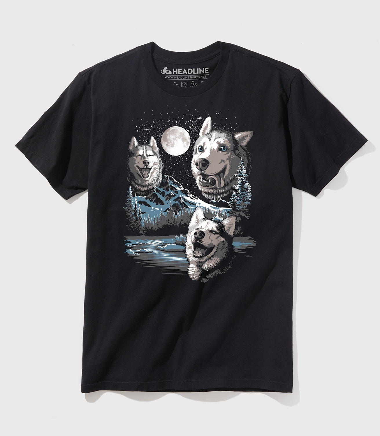 Three Derp Huskies Unisex 100% Cotton T-Shirt