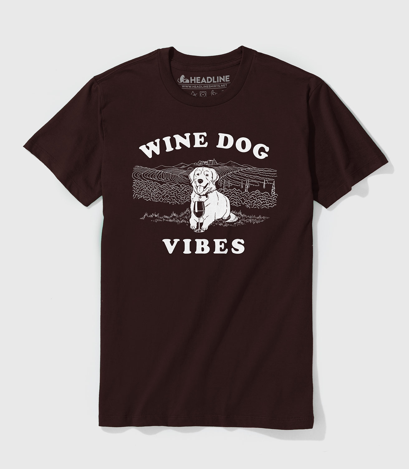 Wine Dog Vibes Unisex 100% Cotton T-Shirt